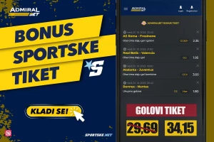 AdmiralBet i Sportske bonus tiket - Neka zapljušti nedeljom za kvotu 34,15